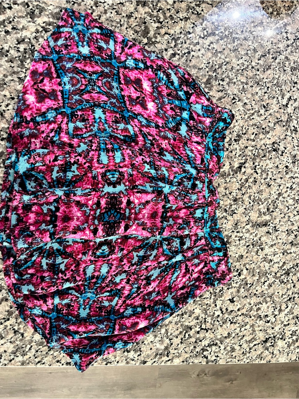 Vans Pink & Blue Printed Drawstring Mini Skirt